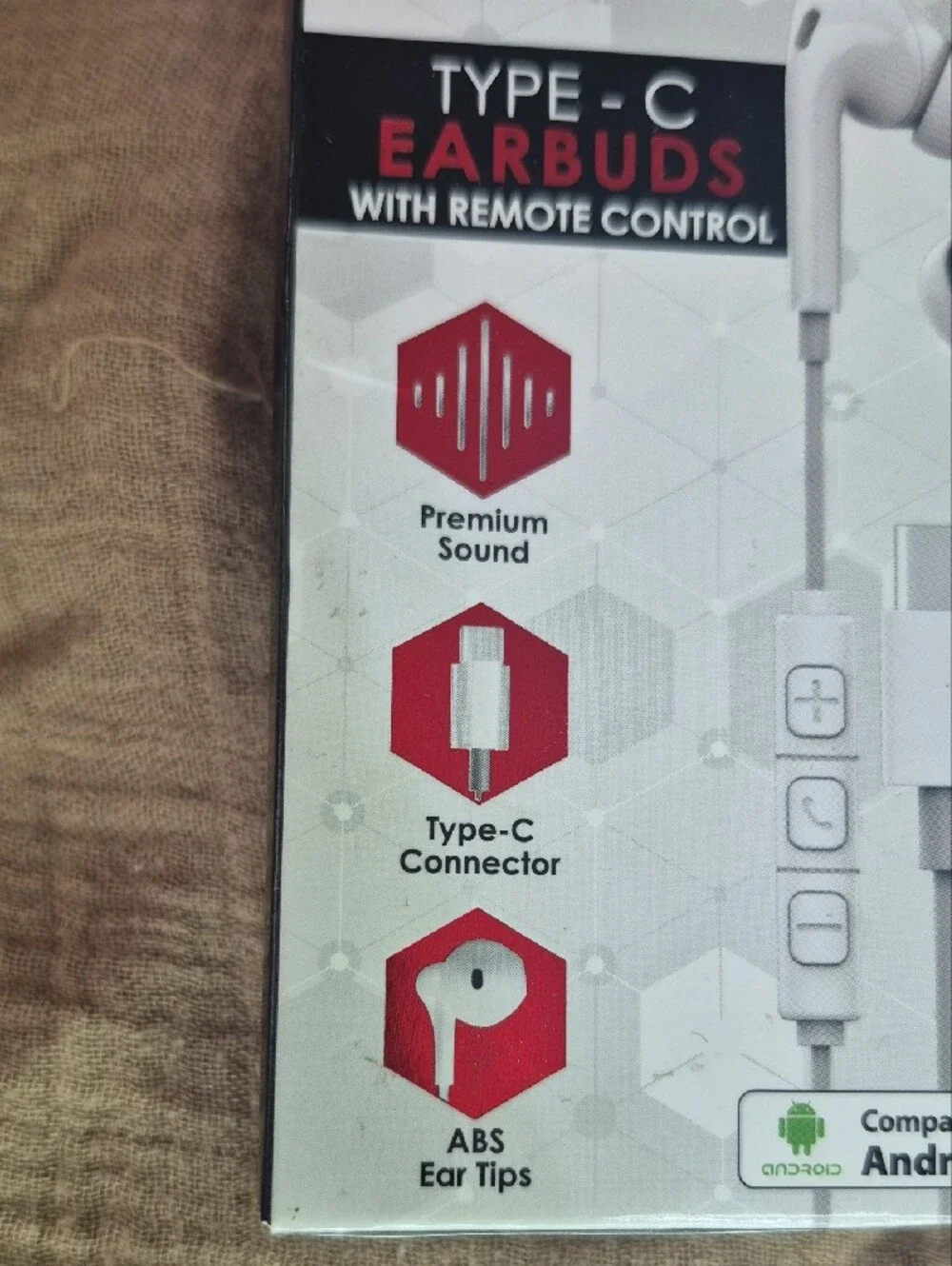 Type-C White Earbuds with Remote Control